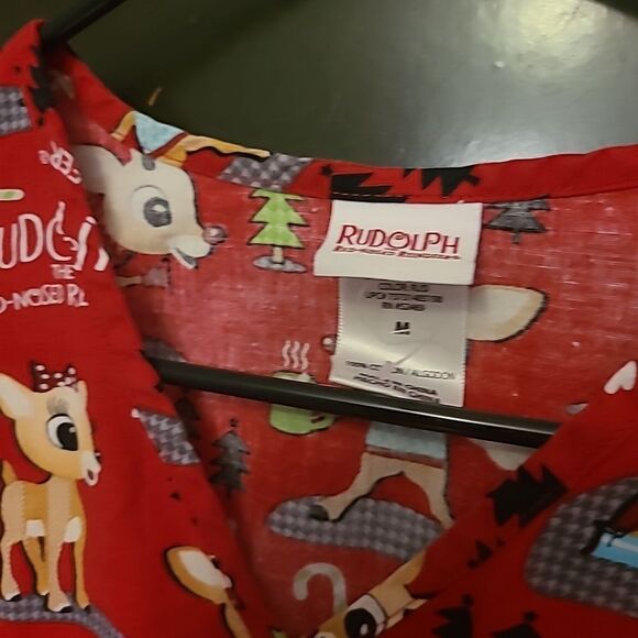 Rudolph the Red Nose Reindeer  Scrub Top - Picture 2 of 8